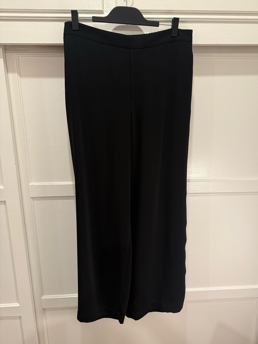 Madewell Black Elastic Waist Wide-Leg Trousers